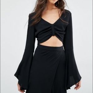 ALYSSA FLYNN SKYE CROP TOP KIMONO SLEEVE
